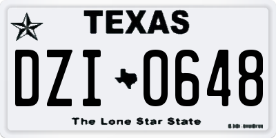 TX license plate DZI0648