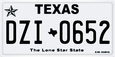 TX license plate DZI0652