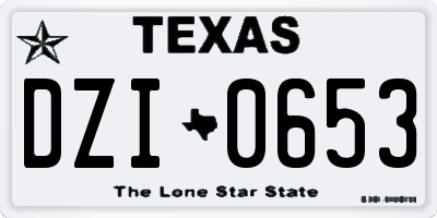 TX license plate DZI0653