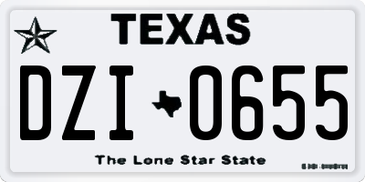 TX license plate DZI0655