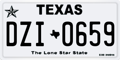 TX license plate DZI0659