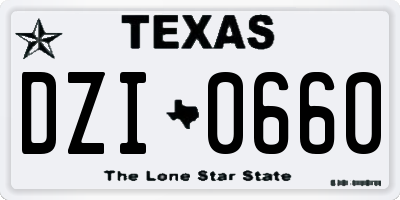 TX license plate DZI0660