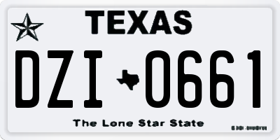 TX license plate DZI0661