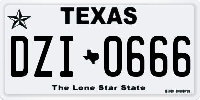 TX license plate DZI0666