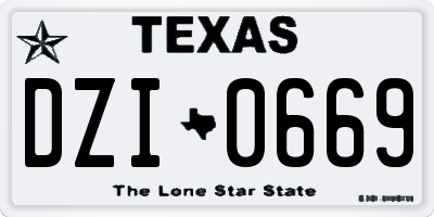 TX license plate DZI0669