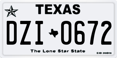 TX license plate DZI0672
