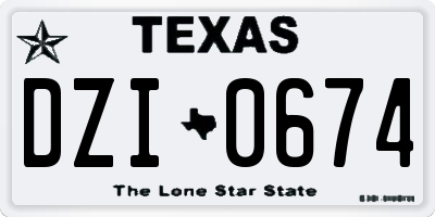 TX license plate DZI0674