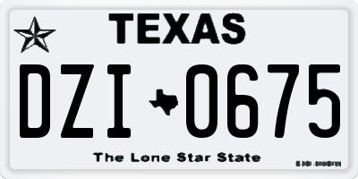 TX license plate DZI0675