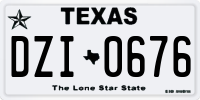 TX license plate DZI0676