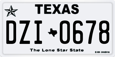 TX license plate DZI0678