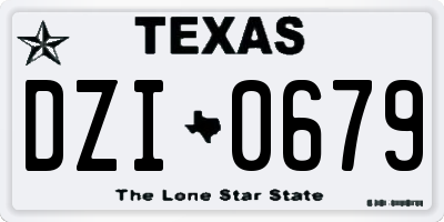 TX license plate DZI0679