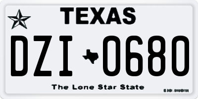 TX license plate DZI0680