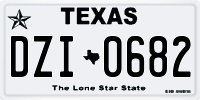 TX license plate DZI0682