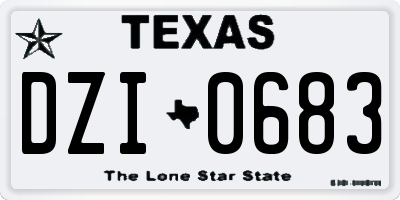 TX license plate DZI0683
