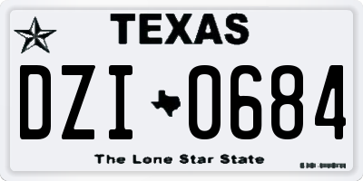 TX license plate DZI0684