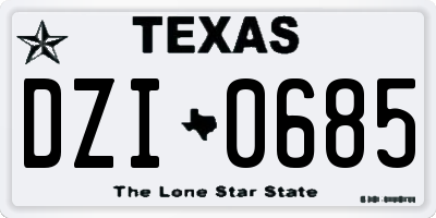 TX license plate DZI0685