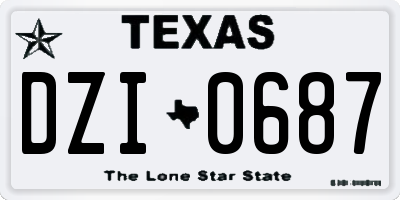 TX license plate DZI0687
