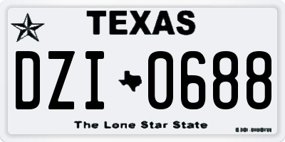TX license plate DZI0688