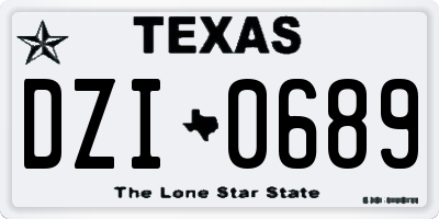 TX license plate DZI0689