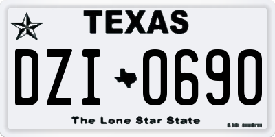 TX license plate DZI0690
