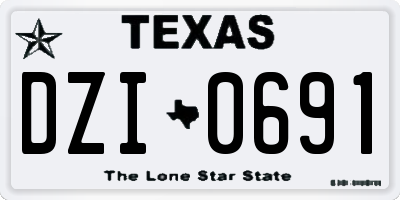 TX license plate DZI0691