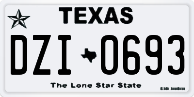 TX license plate DZI0693