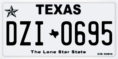 TX license plate DZI0695
