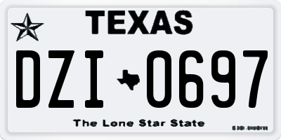 TX license plate DZI0697