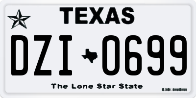 TX license plate DZI0699