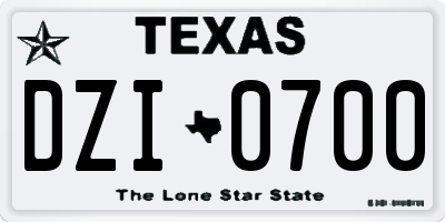 TX license plate DZI0700