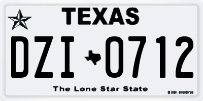 TX license plate DZI0712