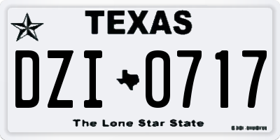TX license plate DZI0717