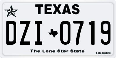 TX license plate DZI0719