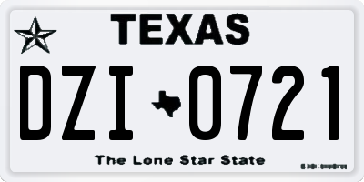 TX license plate DZI0721