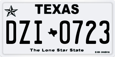 TX license plate DZI0723
