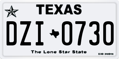TX license plate DZI0730