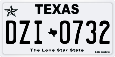 TX license plate DZI0732