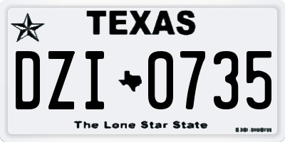 TX license plate DZI0735