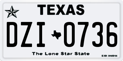 TX license plate DZI0736