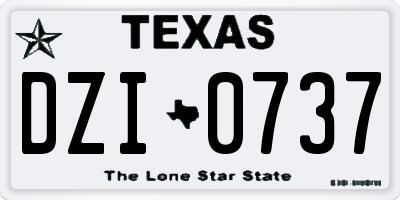 TX license plate DZI0737