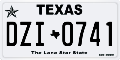 TX license plate DZI0741