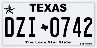 TX license plate DZI0742