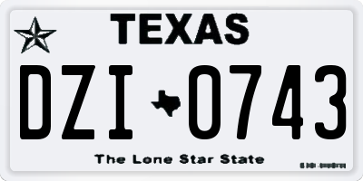 TX license plate DZI0743