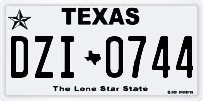 TX license plate DZI0744