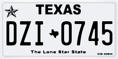 TX license plate DZI0745