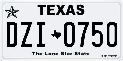 TX license plate DZI0750