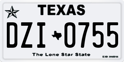 TX license plate DZI0755