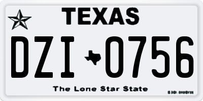 TX license plate DZI0756