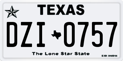 TX license plate DZI0757