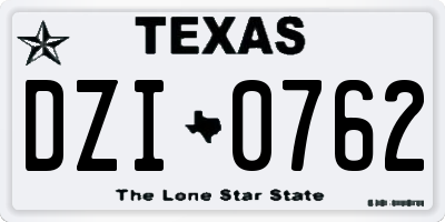TX license plate DZI0762